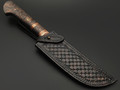 Кузница Васильева нож НЛВ173 Пчак ламинат K390, рукоять Carbon fiber Chaotic Copper, мокумэ-ганэ, медь