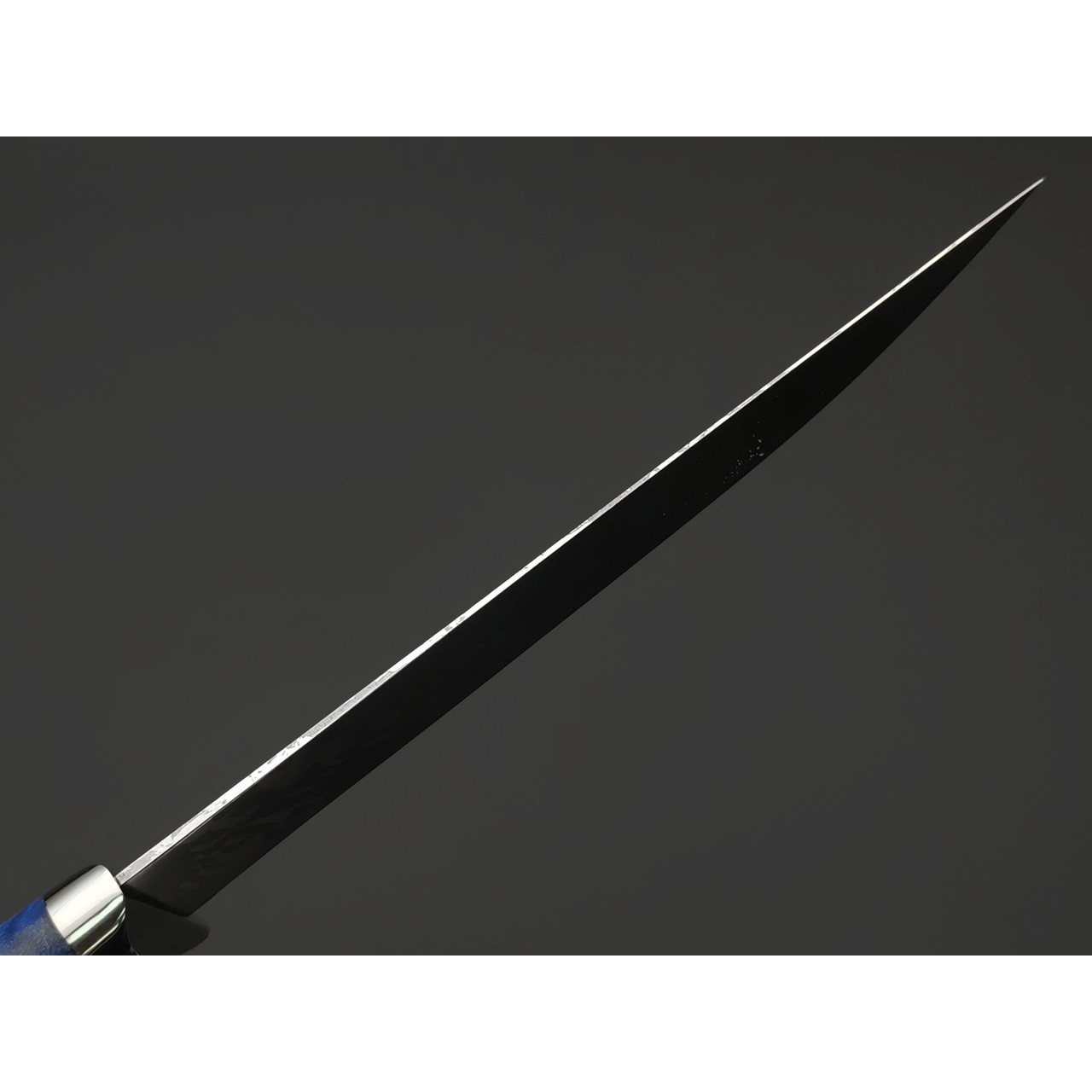 Фурсач А. А. нож Филейный-М сталь PGK травление, рукоять Стаб. березовый сувель, мельхиор
