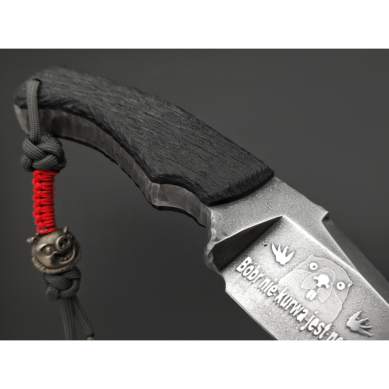 Волчий Век нож Сквозняк Brutal Edition Concept "Bobr nie kurwa jest normalny" сталь D2 WA, рукоять G10, карбон