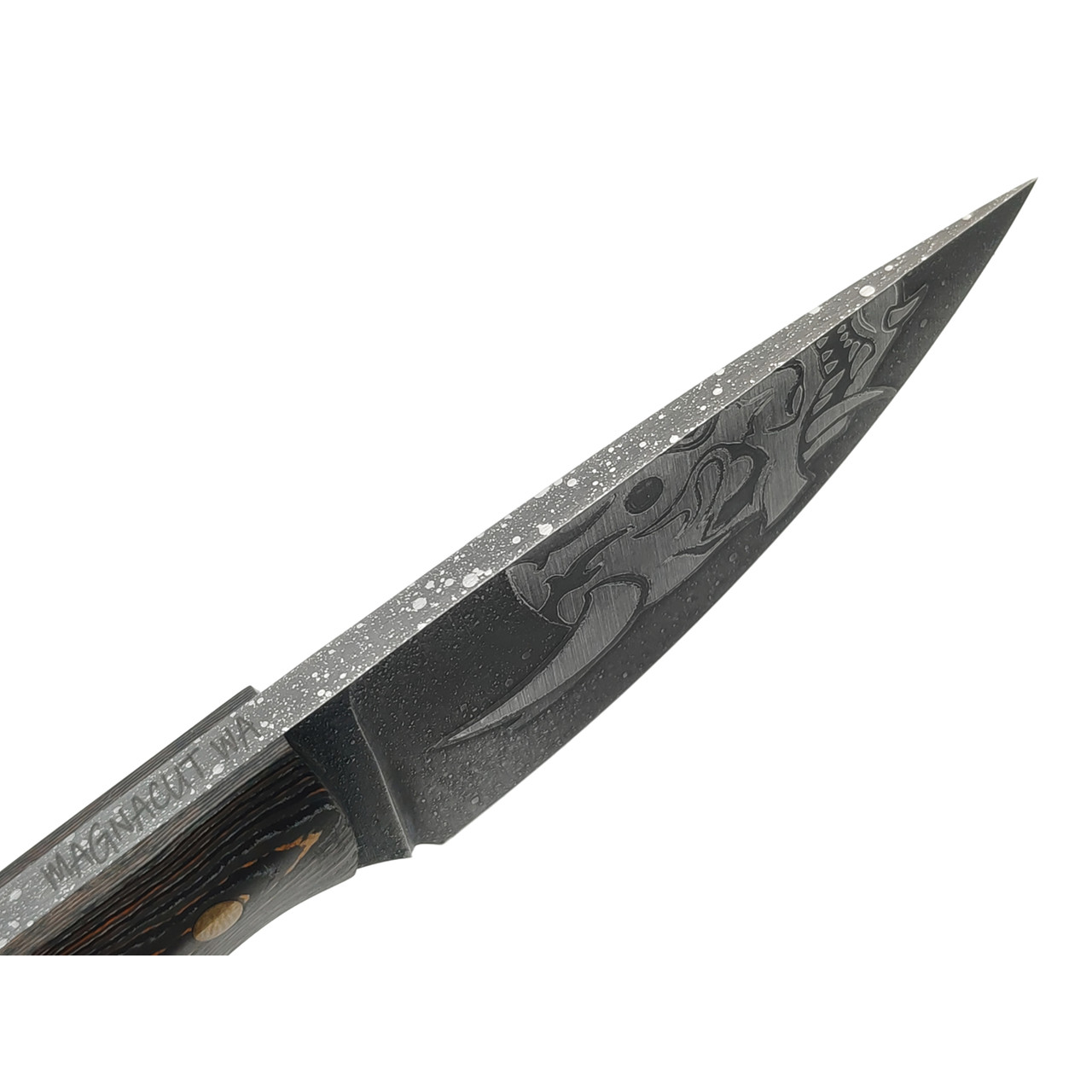 Волчий Век нож МасичЬка Мини Custom сталь Magnacut WA, рукоять Carbon fiber laminate, латунь