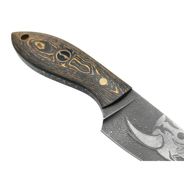 Волчий Век нож МасичЬка Мини Custom сталь Magnacut WA, рукоять Carbon fiber laminate, латунь