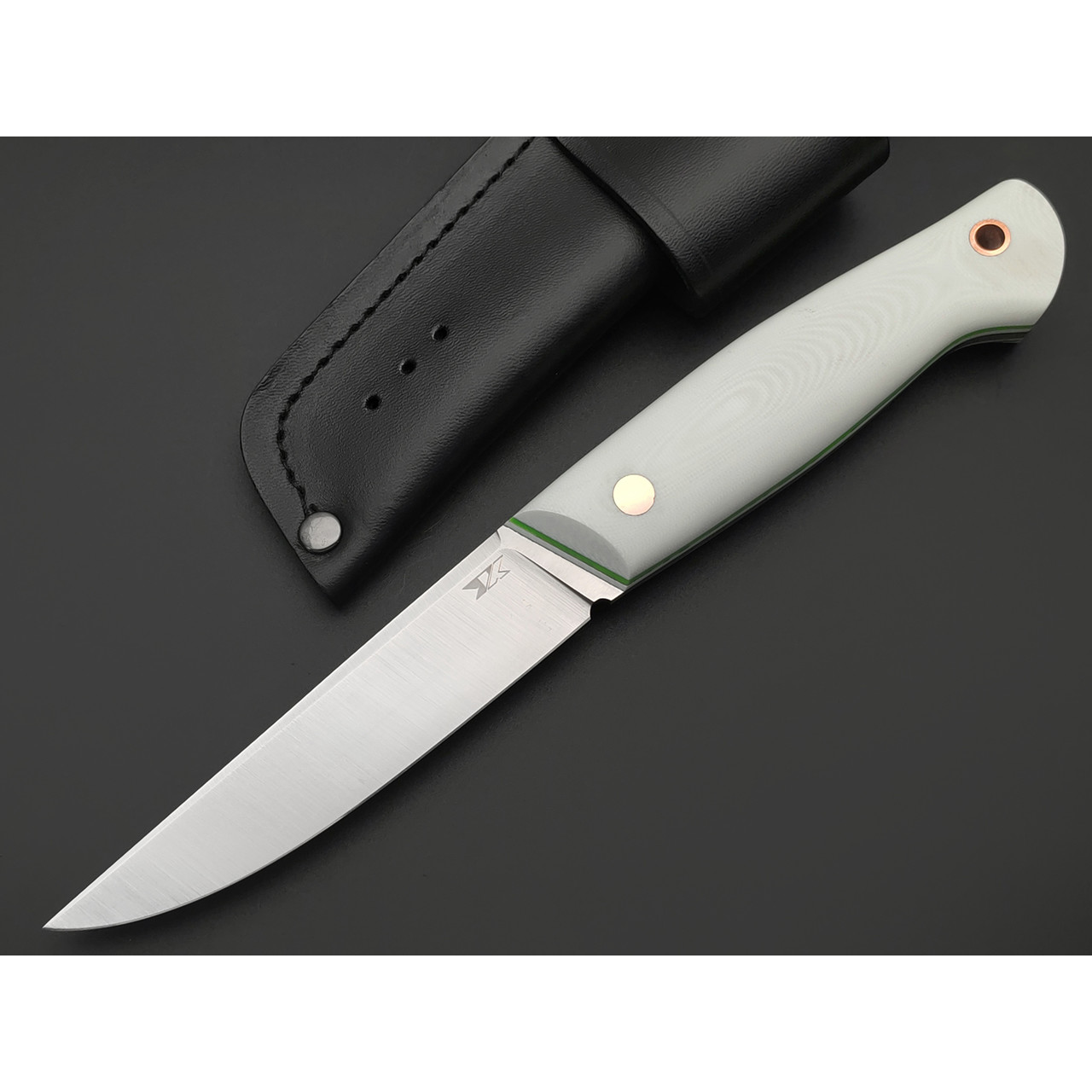 7 ножей нож Клык большой сталь Aus-10Co satin, рукоять G10 white & green