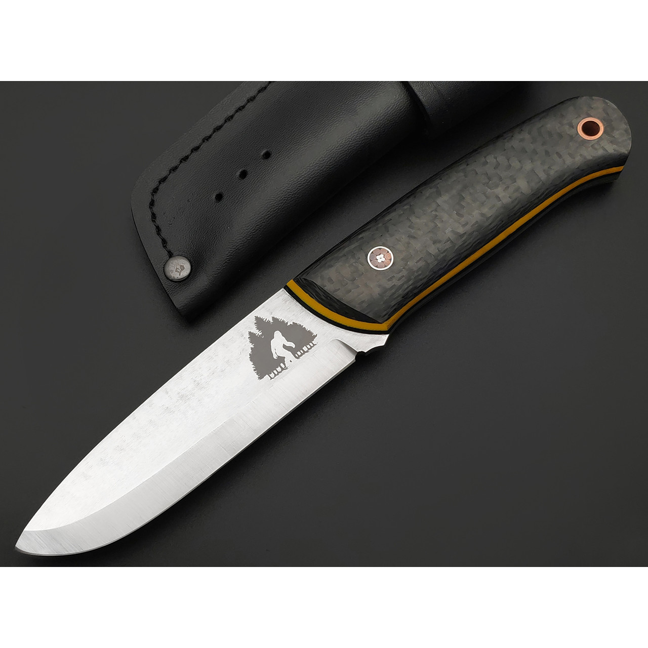 7 ножей нож Йети сталь PGK satin, рукоять Carbon fiber, G10 yellow & black