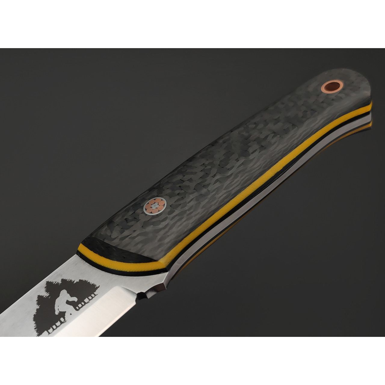 7 ножей нож Йети сталь PGK satin, рукоять Carbon fiber, G10 yellow & black