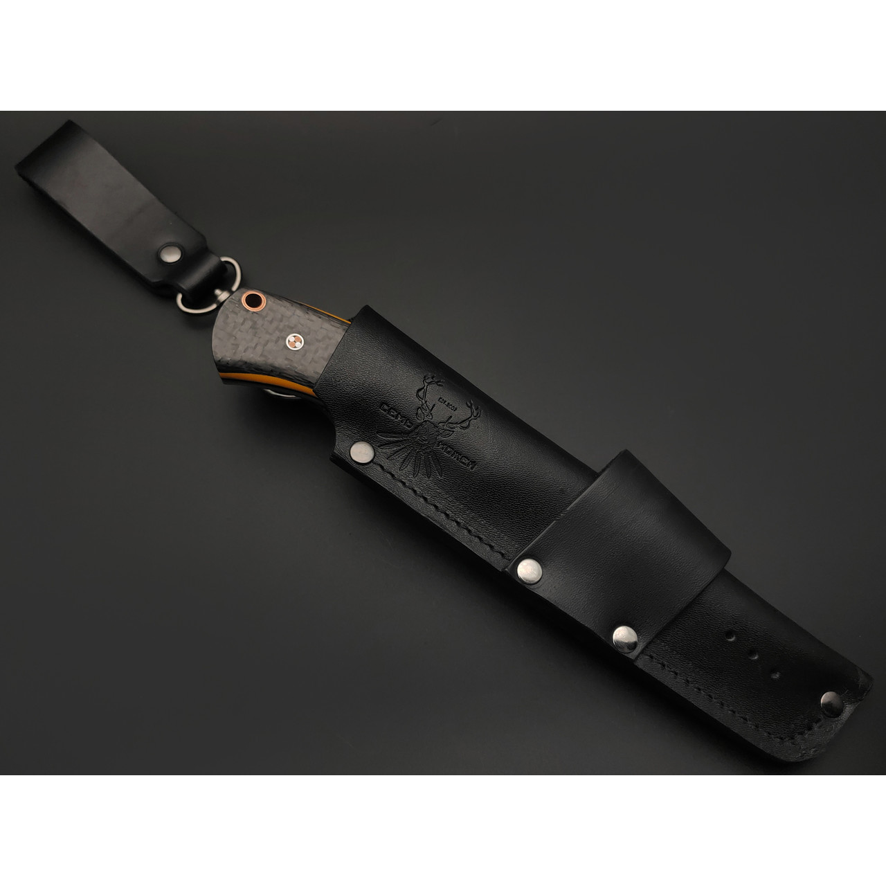 7 ножей нож Беркут малый сталь PGK satin, рукоять Carbon fiber, G10 black