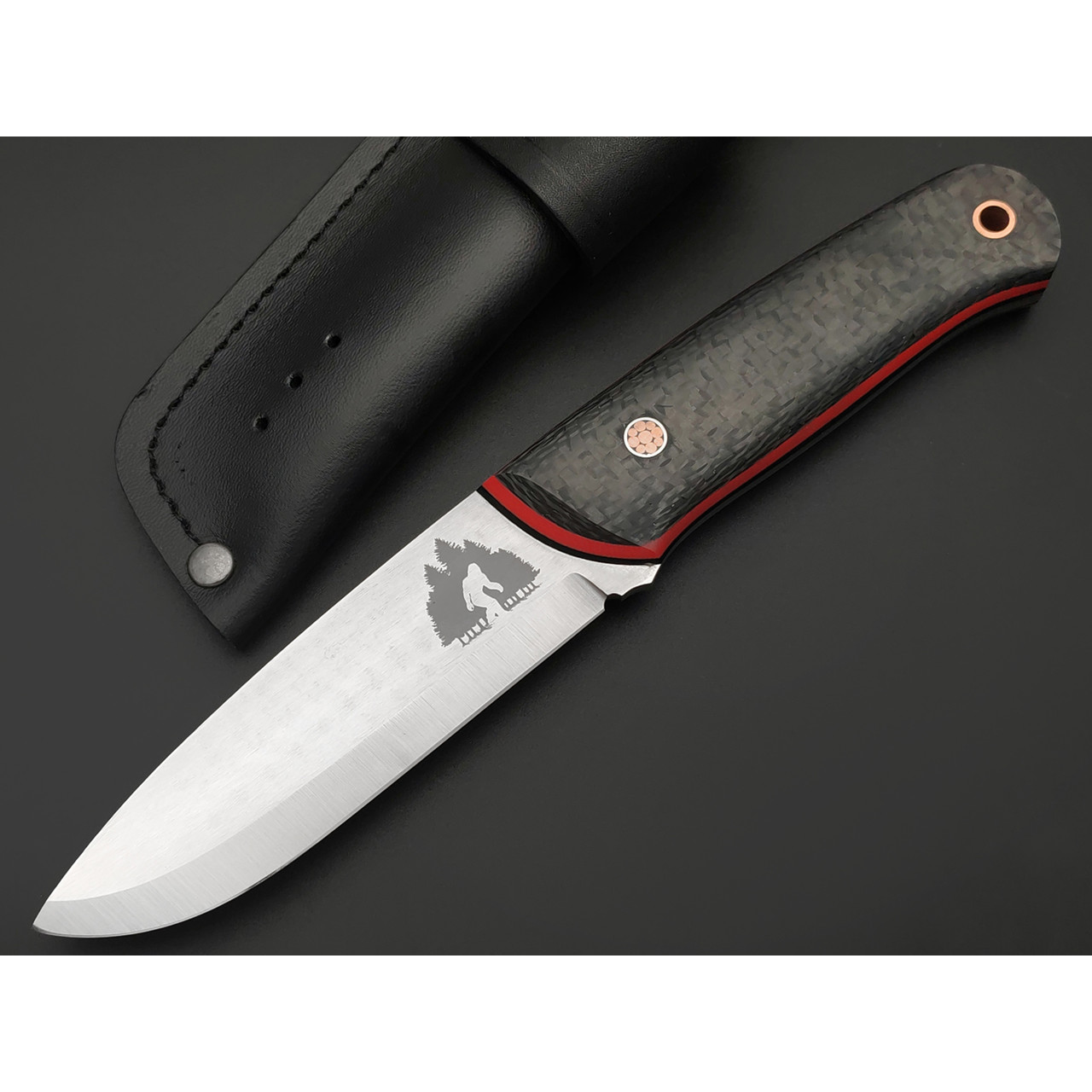 7 ножей нож Йети сталь PGK satin, рукоять Carbon fiber, G10 red & black