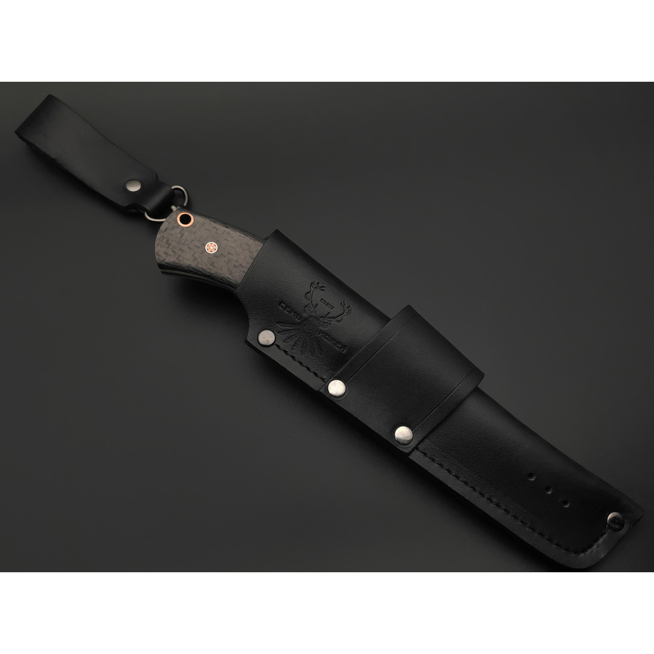 7 ножей нож Беркут малый сталь K340 satin, рукоять Carbon fiber, G10 green