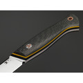 7 ножей нож Клык малый сталь PGK satin, рукоять Carbon fiber, G10 yellow & black