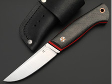 7 ножей нож Клык малый сталь PGK satin, рукоять Carbon fiber, G10 red & black