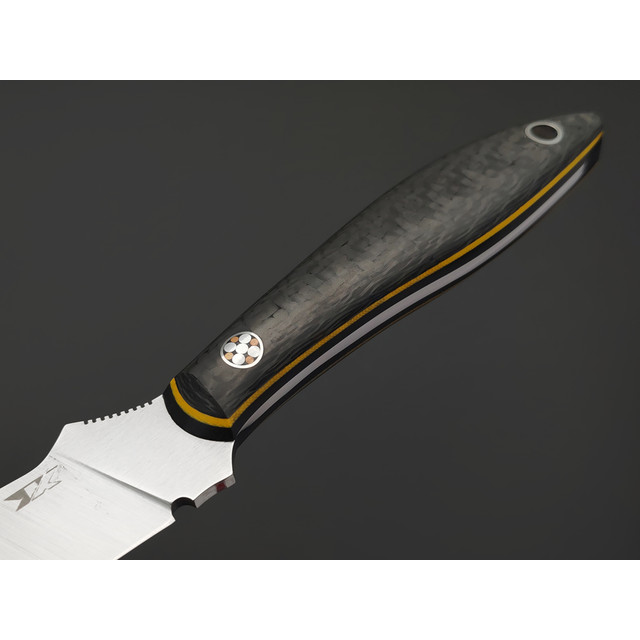 7 ножей нож Канадец сталь N690 satin, рукоять Carbon fiber, G10 black & yellow