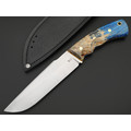7 ножей нож Беркут большой сталь D2 satin, рукоять Кап клёна, G10 yellow