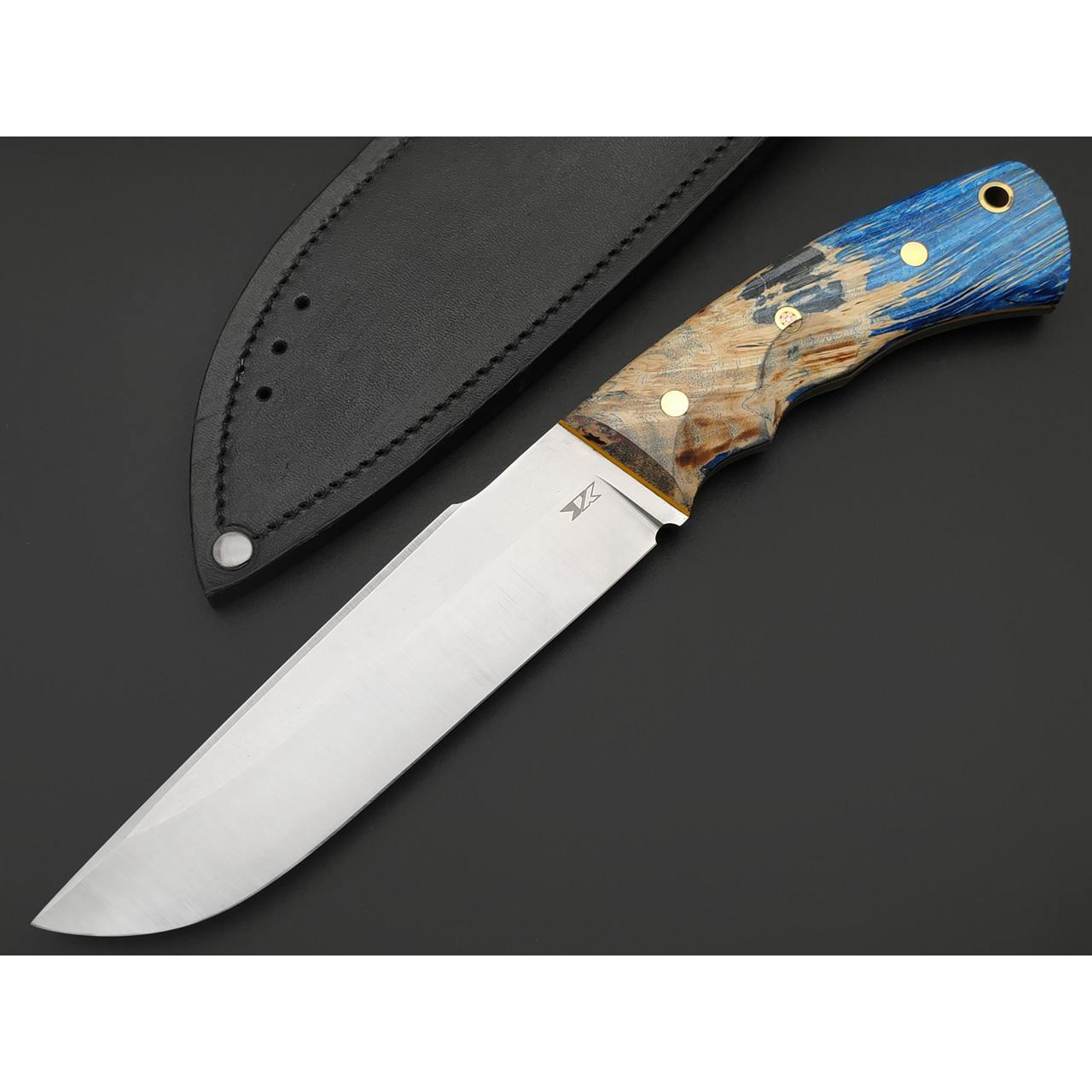 7 ножей нож Беркут большой сталь D2 satin, рукоять Кап клёна, G10 yellow