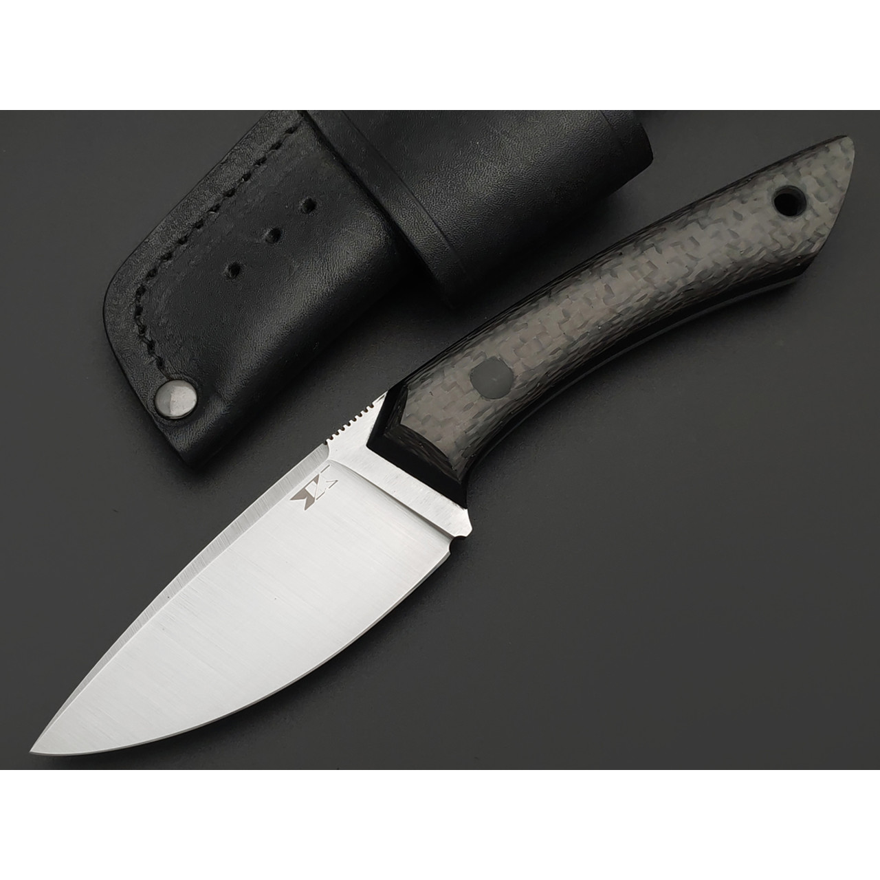 7 ножей нож Джек малый сталь PGK satin, рукоять Carbon fiber, G10 black, пины карбон