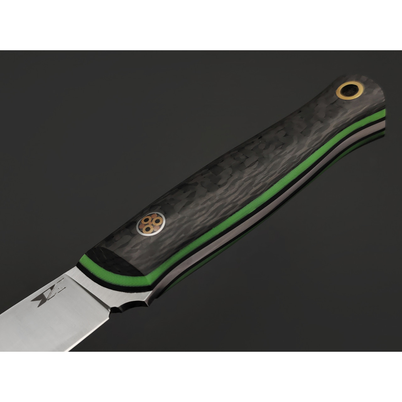 7 ножей нож Колибри сталь PGK satin, рукоять Carbon fiber, G10 green & black