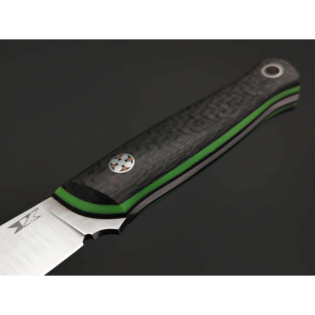 7 ножей нож Колибри сталь N690 satin, рукоять Carbon fiber, G10 green & black