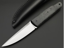 Кметь нож КМ-053 Финка ЦМ сталь 95Х18, рукоять Micarta grey, пины карбон