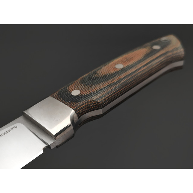 Кметь нож КМ-061 ЦМ сталь Elmax satin, рукоять Micarta, мельхиор