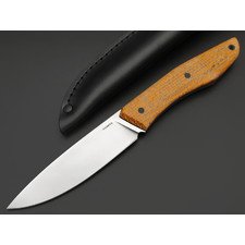 Кметь нож КМ-060 Хаунд ЦМ сталь Elmax, рукоять Micarta jute orange, пины карбон