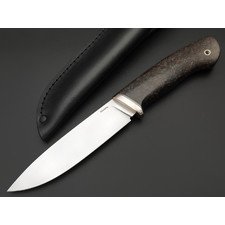 Кметь нож КМ-058 Комбат сталь Elmax, рукоять Карельская берёза, мельхиор