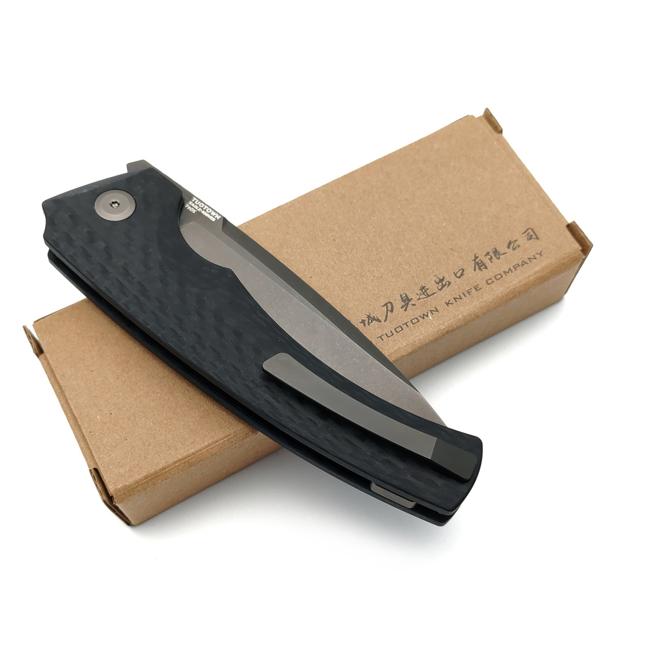 TuoTown и Eagle Knives складной нож Kurakh Black сталь T10S PVD, рукоять G10-Карбон