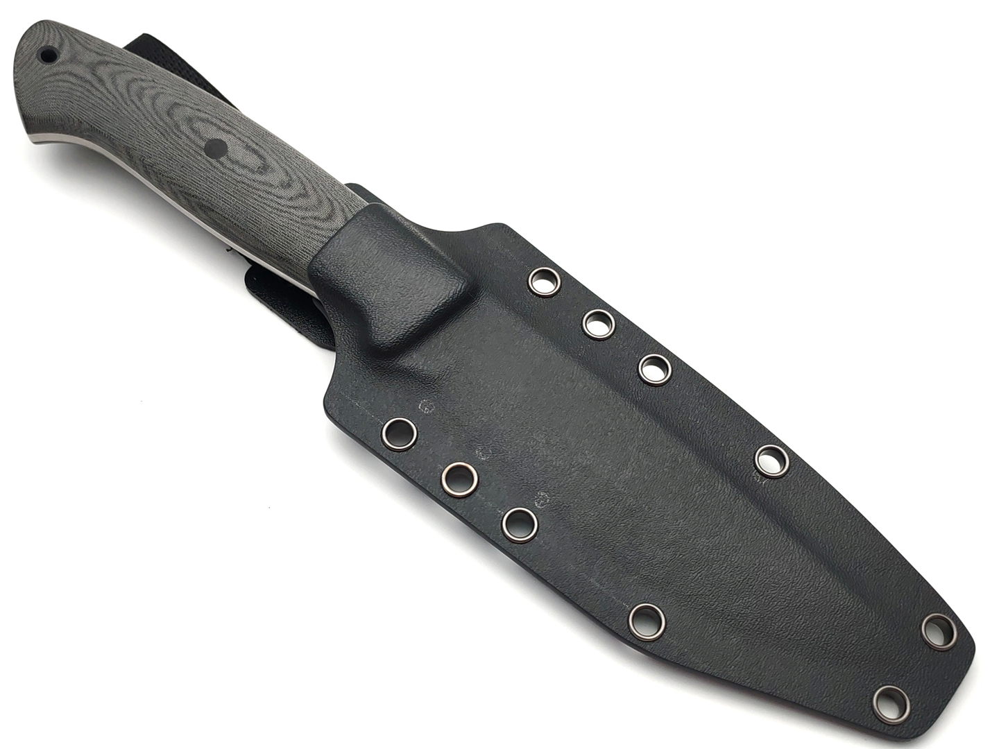 Apus Knives нож Stinger сталь K110 stonewash, рукоять Микарта серая, пины карбон