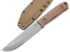 Apus Knives нож Raider Bush сталь K110 stonewash, рукоять Micarta tan, G10 red