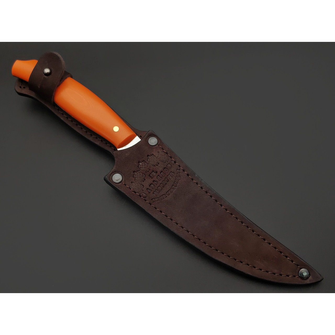 Товарищество Завьялова малый филейный нож №2 сталь N690, рукоять G10 orange