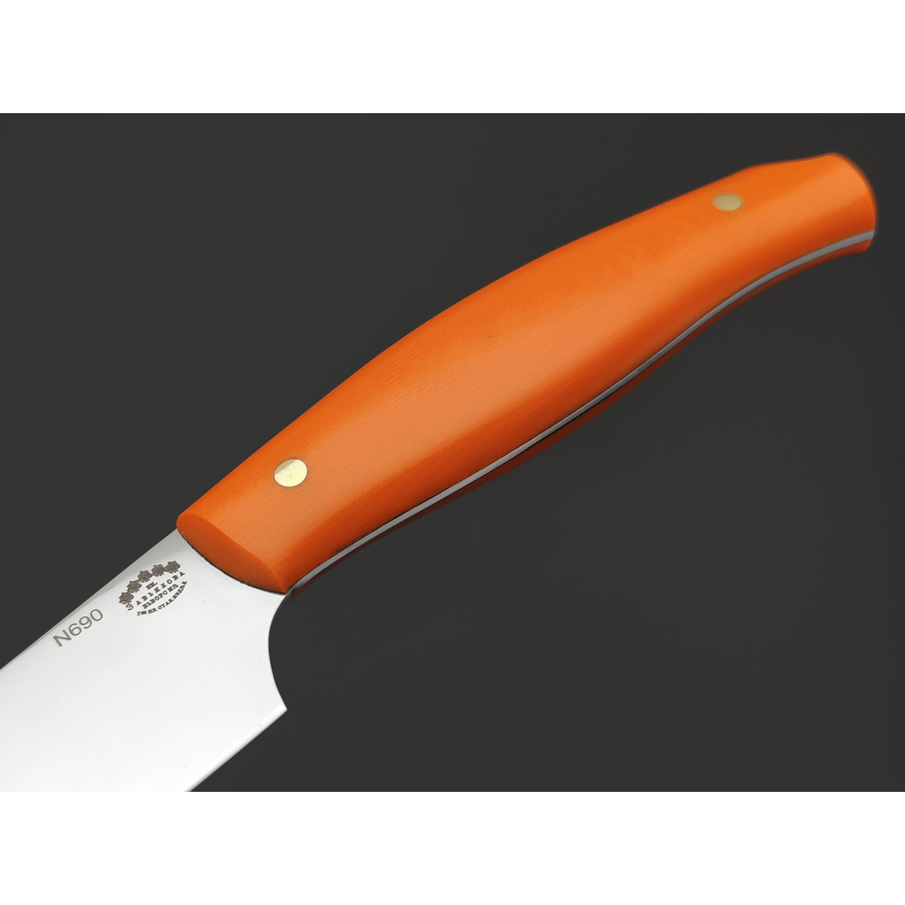 Товарищество Завьялова малый филейный нож №2 сталь N690, рукоять G10 orange
