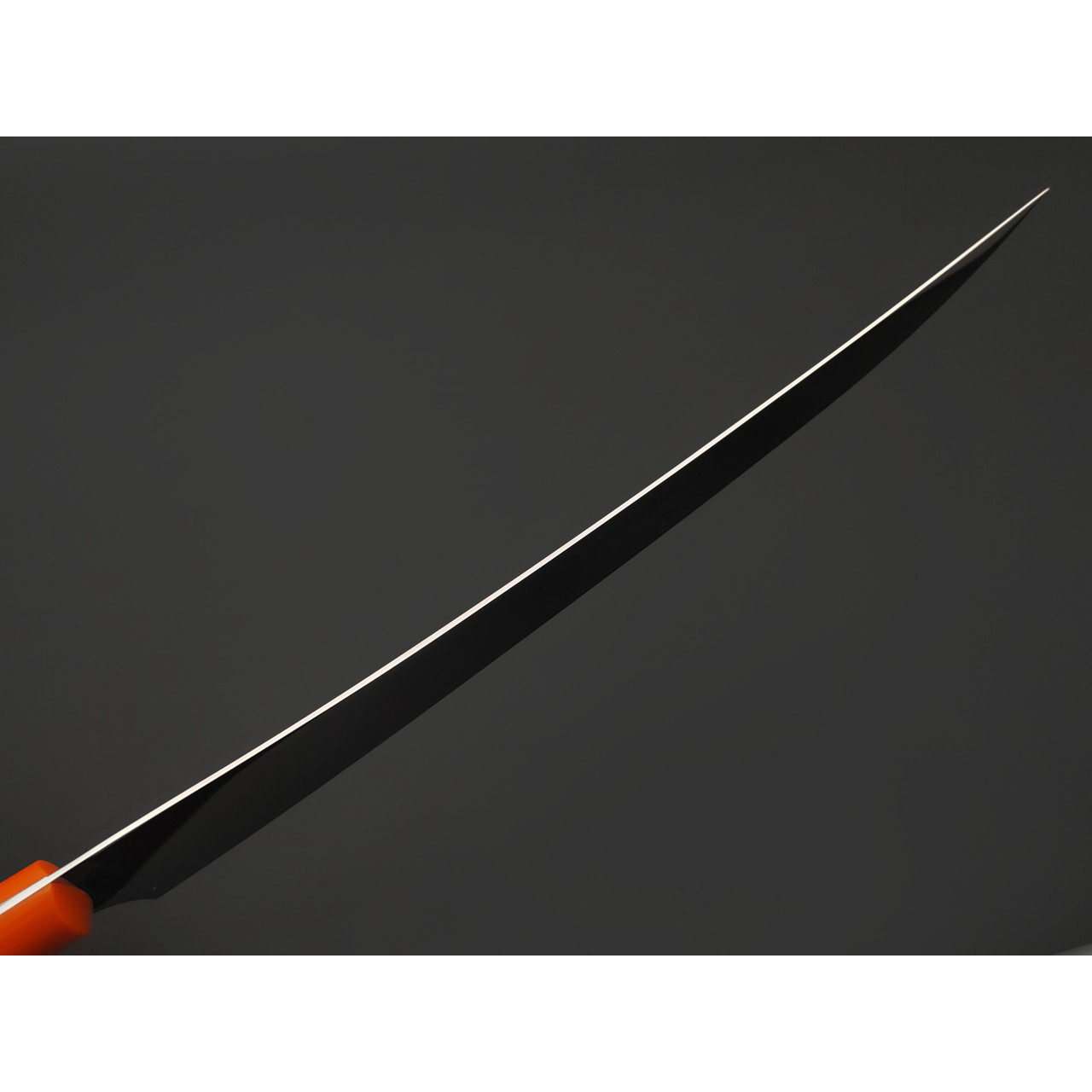Товарищество Завьялова большой филейный нож №2 сталь N690, рукоять G10 orange