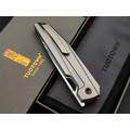 TuoTown складной нож Doroda TDR-SSM сталь Laminated SLD-Copper, рукоять Titanium TC4 Grey