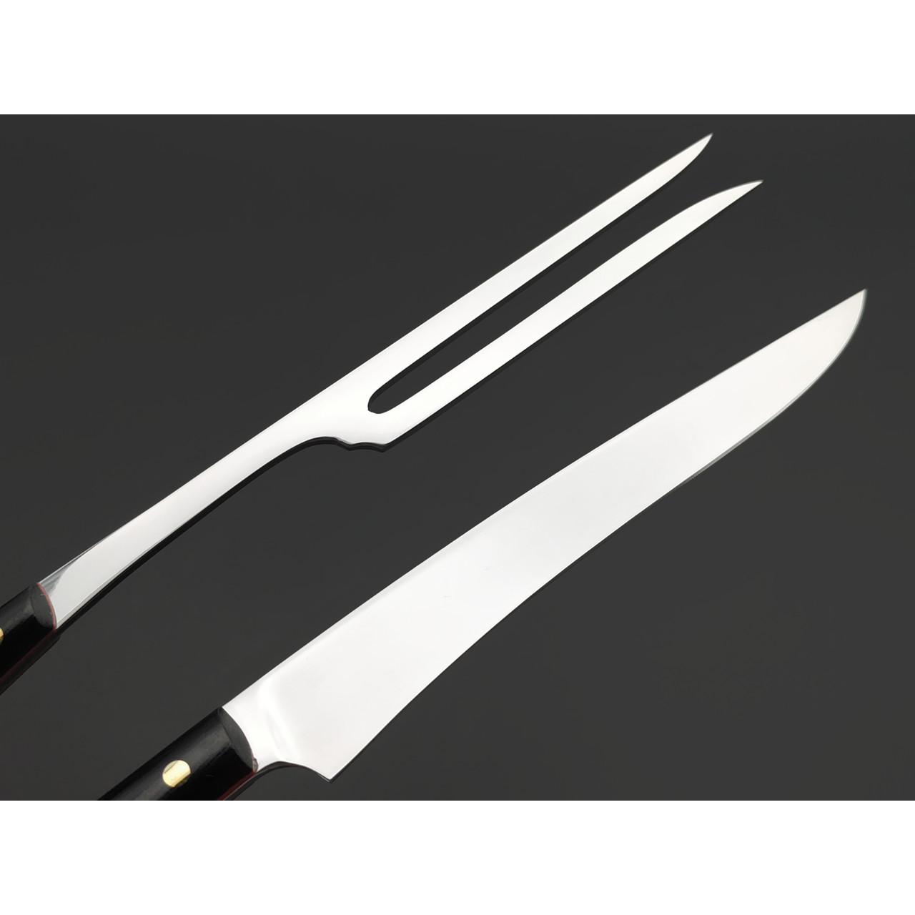 Набор для мяса, нож и вилка сталь N690, рукоять G10 black (Тов. Завьялова)