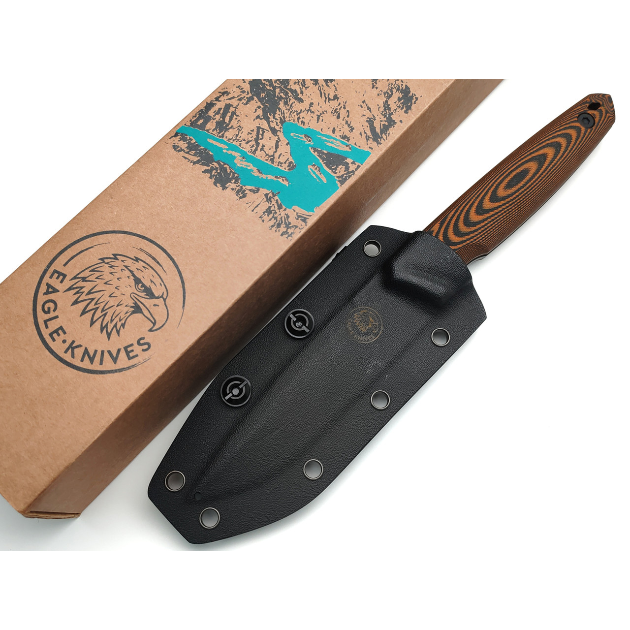 Eagle Knives нож Aviator 1 сталь Aus10Co black, рукоять G10 black & orange, ножны Kydex