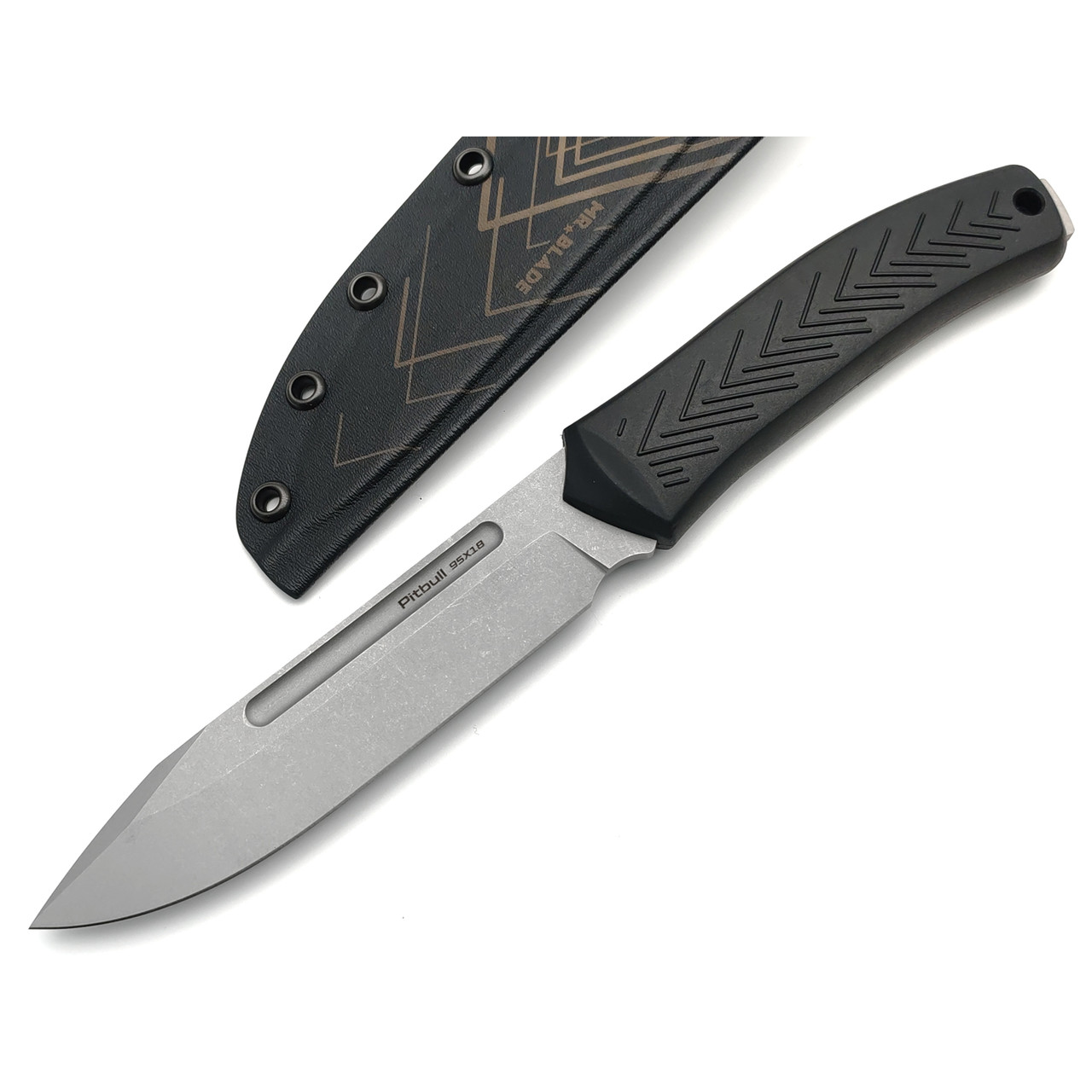 Mr.Blade нож Pitbull сталь 95Х18 стоунвош, рукоять Elastron black