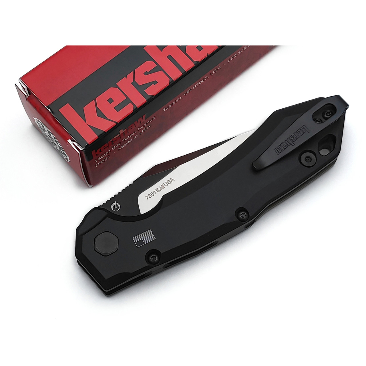 Нож Kershaw Launch 19 7851 сталь 154CM, рукоять Aluminium black, G10 tan