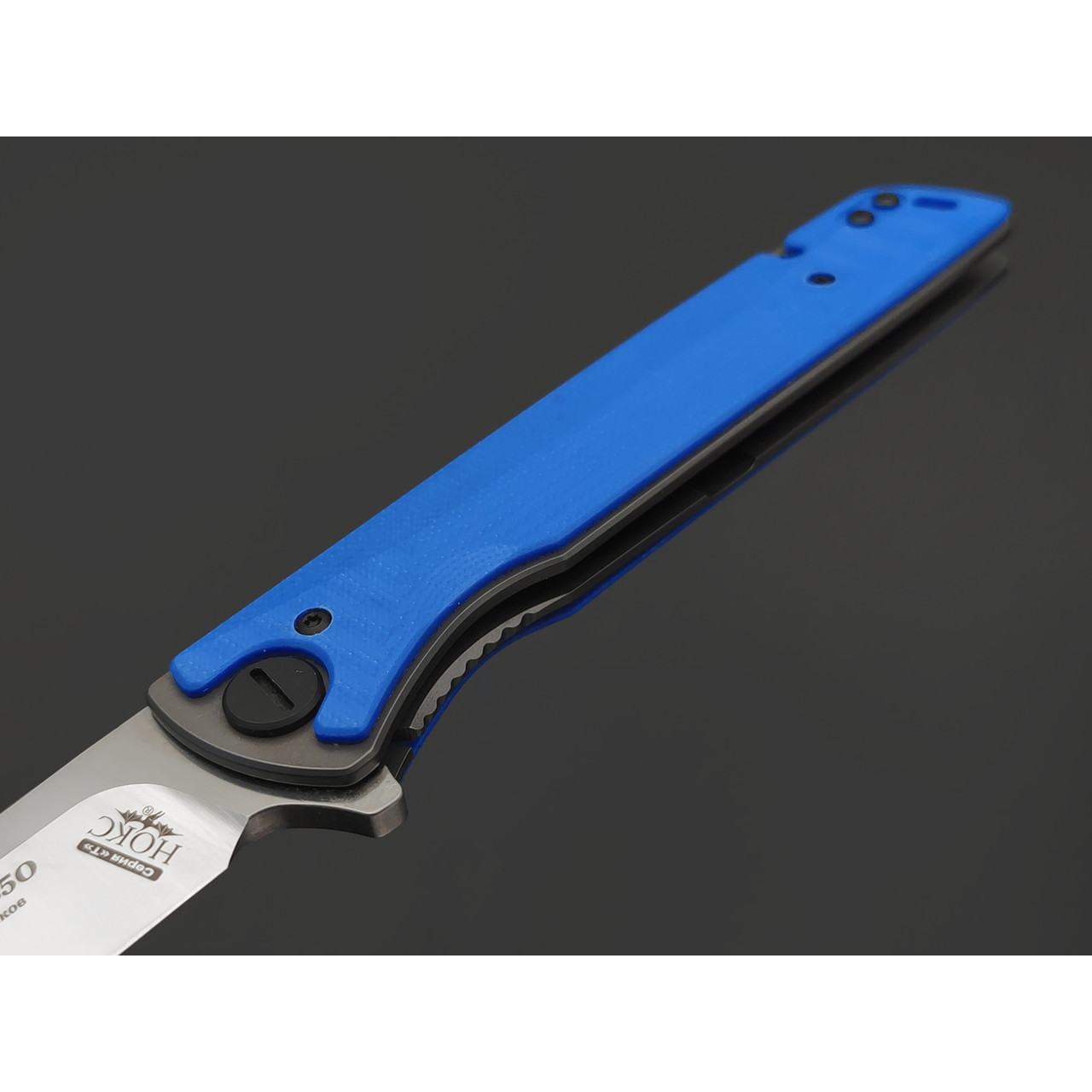 Нокс складной нож Смерш-С 350-109401 сталь D2 satin, рукоять G10 blue