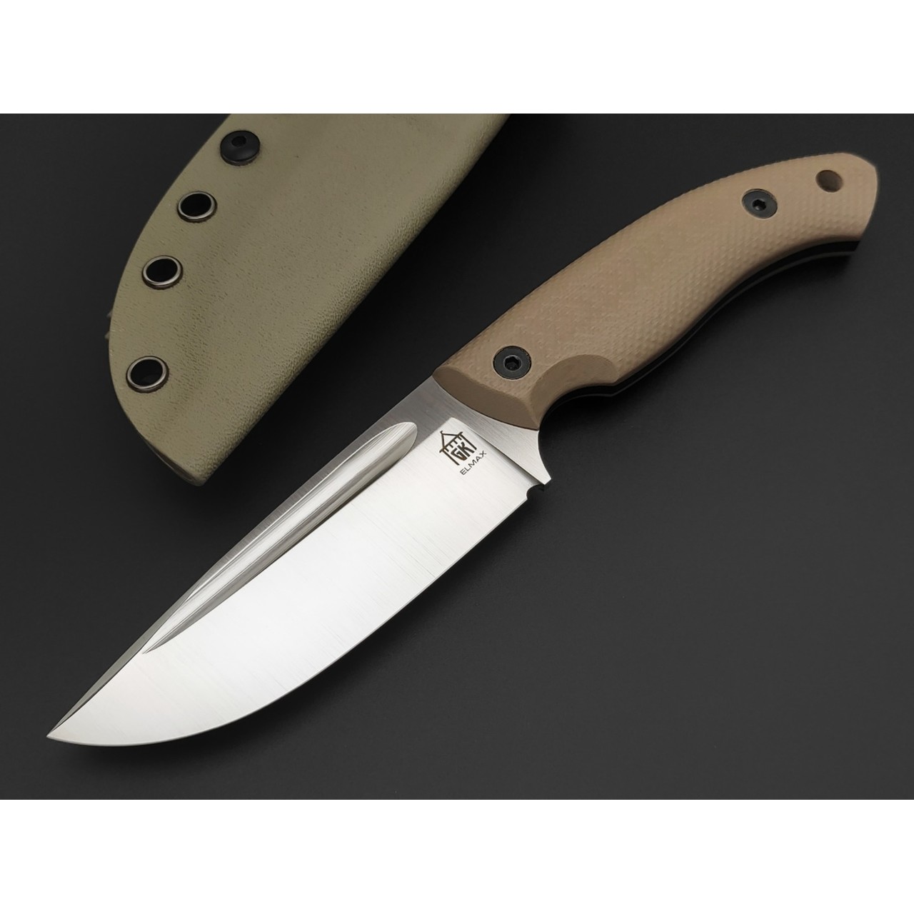 Град Горький нож Райбек №1 сталь Elmax satin, рукоять G10 tan & black
