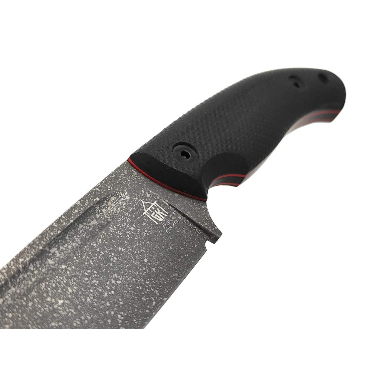 Град Горький нож Райбек №1 сталь PGK травление, рукоять G10 black & red