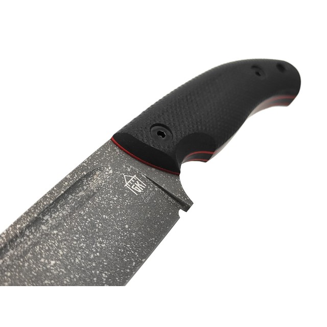 Град Горький нож Райбек №1 сталь PGK травление, рукоять G10 black & red