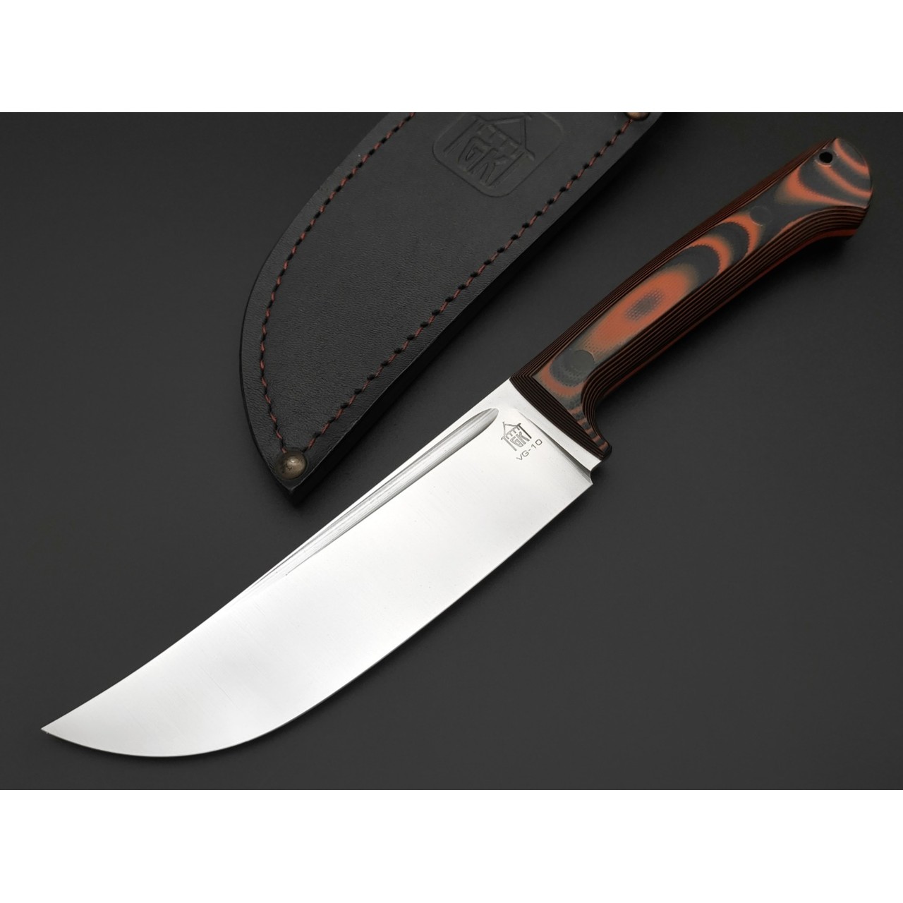 Град Горький нож Пчак малый, сталь VG-10 satin, рукоять G10 black & orange
