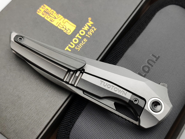 TuoTown складной нож Magpie Integral TMP-MSD сталь M390 DLC, рукоять Titanium Grey Integral