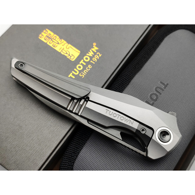 TuoTown складной нож Magpie Integral TMP-MSD сталь M390 DLC, рукоять Titanium Grey Integral