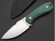 BRK & НожиMAN нож Чистотел сталь Aus-10Co satin, рукоять Micarta Dark Cyan