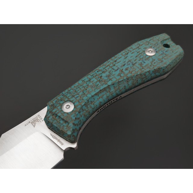BRK & НожиMAN нож Чистотел сталь Aus-10Co satin, рукоять Micarta Dark Cyan