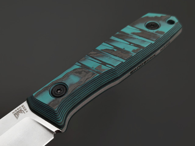 BRK нож Шиповник сталь M390 bb, рукоять Carbon fiber Dark Cyan