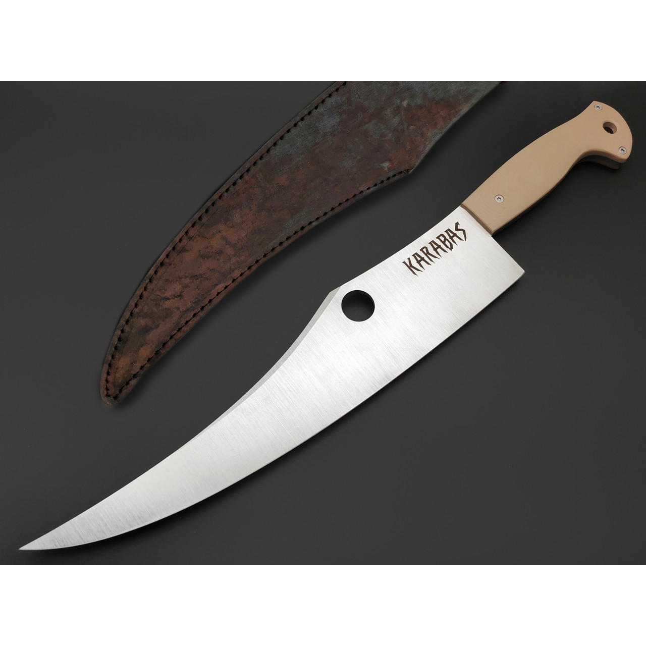 Barmaley Knives нож Karabas сталь Aus10 satin, рукоять G10 tan