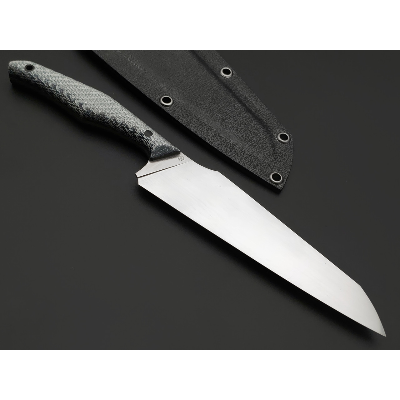 Neyris Knives нож кухонный Шрапнель Т, сталь Lomax ручной сатин, рукоять Silver Twill, пины карбон
