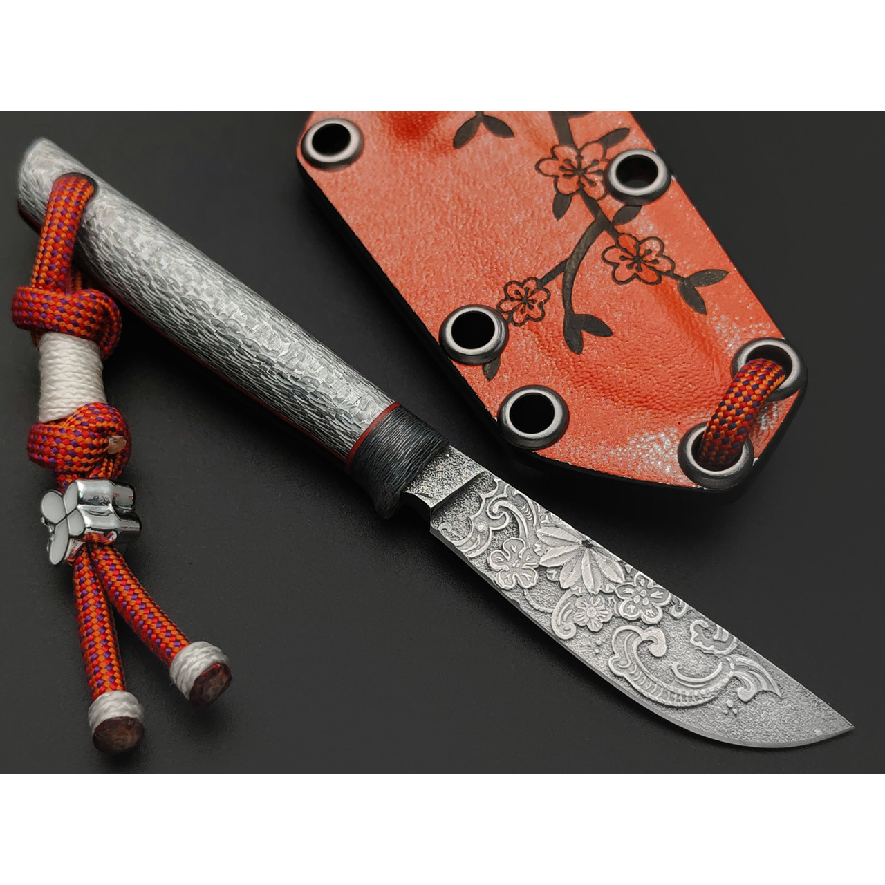 Волчий Век нож Слонёнок Custom сталь CPM Magnacut WA худ. травление, рукоять Silver Twill, G10