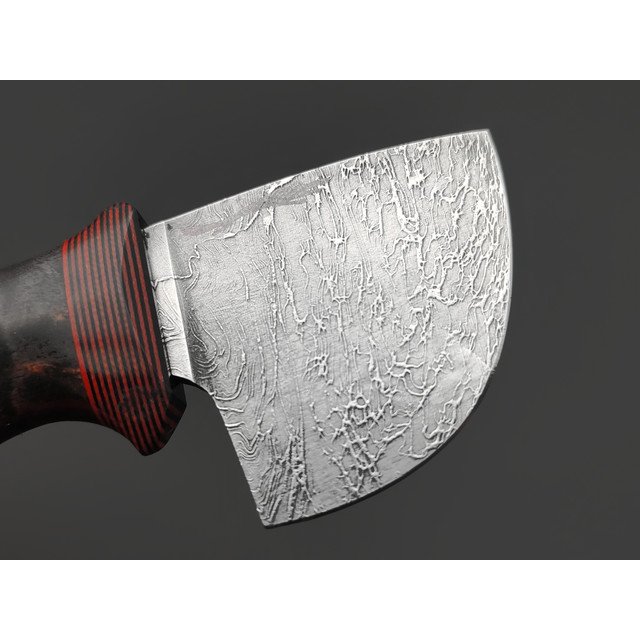 Волчий Век нож Микро Полундра Custom сталь N690 WA травление Дамаскаж, рукоять Карельская берёза, G10