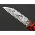Волчий Век нож Техно WharnCliffe Custom Scull Edition сталь N690 WA худ. травление, рукоять G10 black & red
