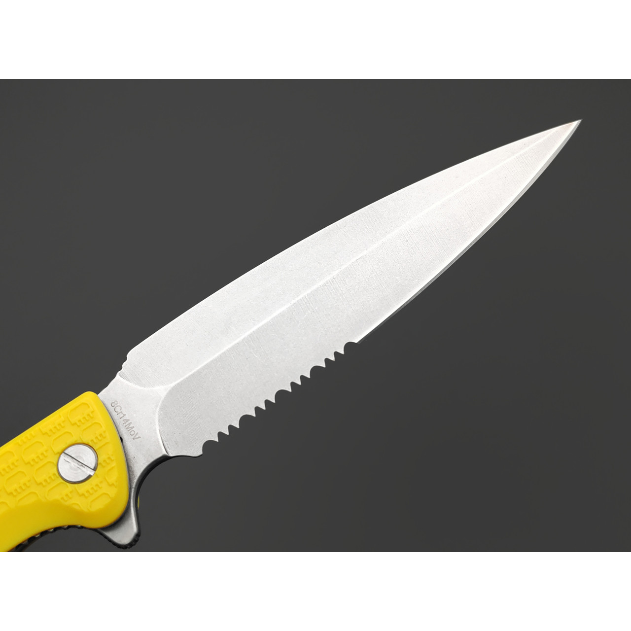 Daggerr нож Vendetta Yellow Serrated SW DL сталь 8Cr14MoV стоунвош, рукоять FRN yellow